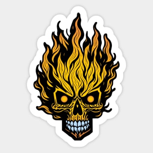 Burning Skull Sticker